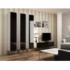 Cama olohuoneen kaappisarja VIGO 14 valkoinen/musta kiiltävä
