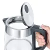 Severin WK 3468 vedenkeitin 1 l 2 200 W musta, ruostumaton teräs, läpinäkyvä