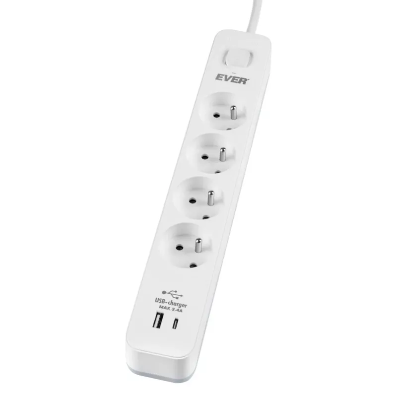 Ylijännitesuojalista PROTECT 4PL 1A1C USB T/LZ12-PRO015/1000