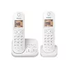 Panasonic KX-TGC422G - langaton puhelin - vastaaja numeronäytöllä - DECT - valkoinen + lisäluuri (KX-TGC422GW)