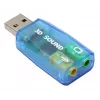USB-ulkoinen äänikortti Gembird Virtus2 — USB-liitäntä, 3,5 mm kuulokkeet, sininen läpinäkyvä