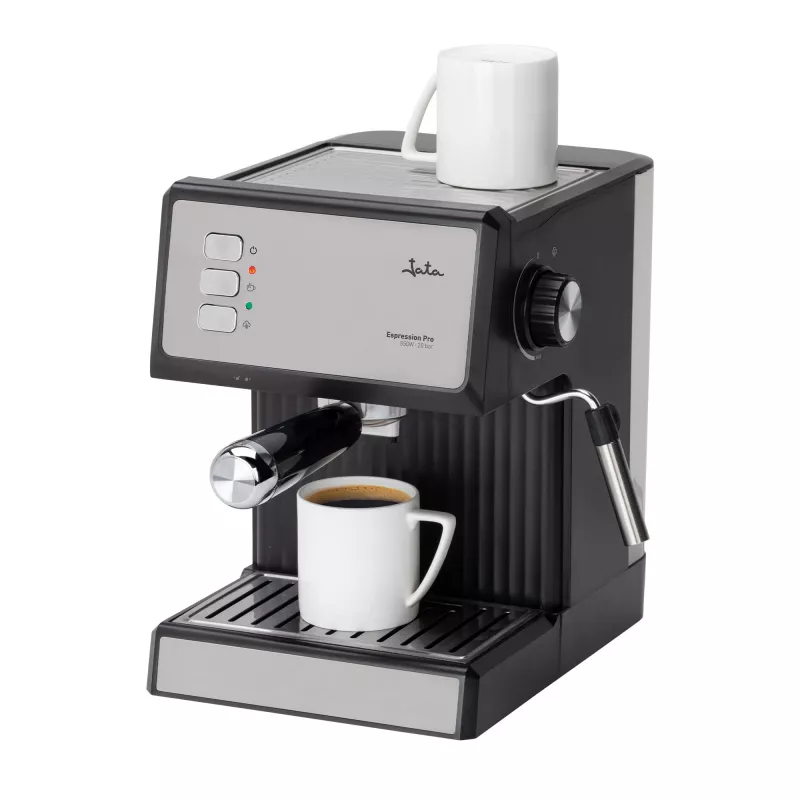 Jata JECA2525 espressokeitin, 20 bar, 850 W, 1,8 l vesisäiliö, höyryputki, musta / ruostumaton teräs