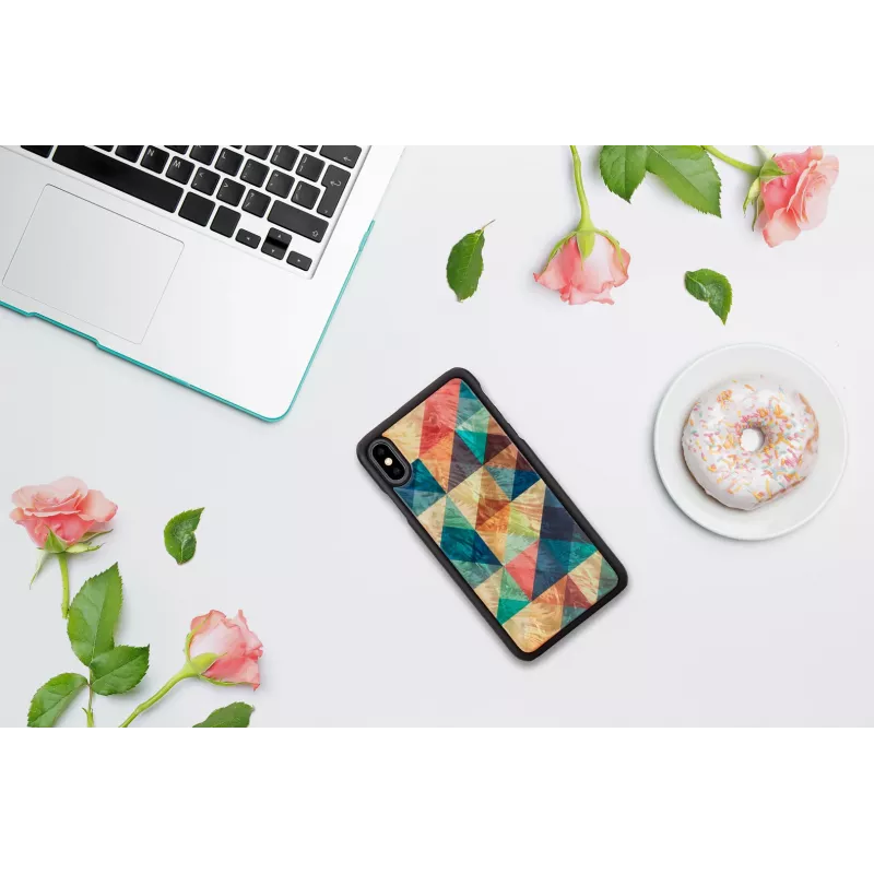 iKins puhelinkotelo iPhone XS Max — mosaiikkikuvio, musta
