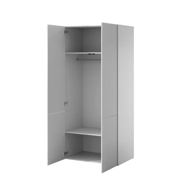 Kaappi cama meble PAFOS 2D 90x55,5x198,5 cm valkoinen matta, 2 hyllyä