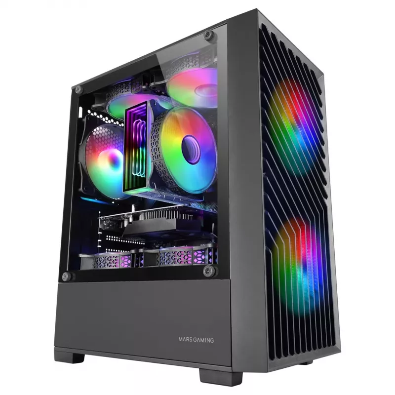 Tacens Mars MC-VORTEX mATX-kotelo, musta, 3 x 120 mm FRGB-tuuletinta