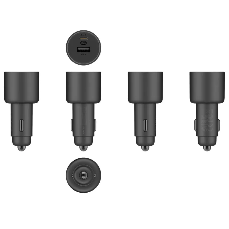 Xiaomi 43907 laturi matkapuhelimille yleismalli musta savukkeensytytin auto