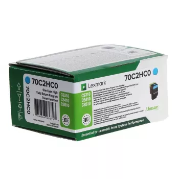 Lexmark 70C2HC0/702HC värikasettisarja syaani palautusohjelma. 3K sivua ISO/IEC