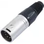 5-napainen XLR-liitin Omnitronic 30208420 — audioliitin (uros/naaras) symmetrisille signaaleille