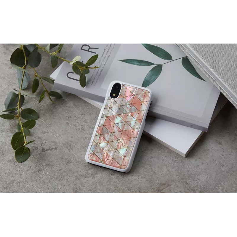 iKins älypuhelinkotelo iPhone XR — timanttikuvio valkoinen suojakansi