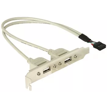 Slotbracket 1x sisäinen USB 5-Pin 2x ulkoiseen USB 2.0 DeLOCK 71000