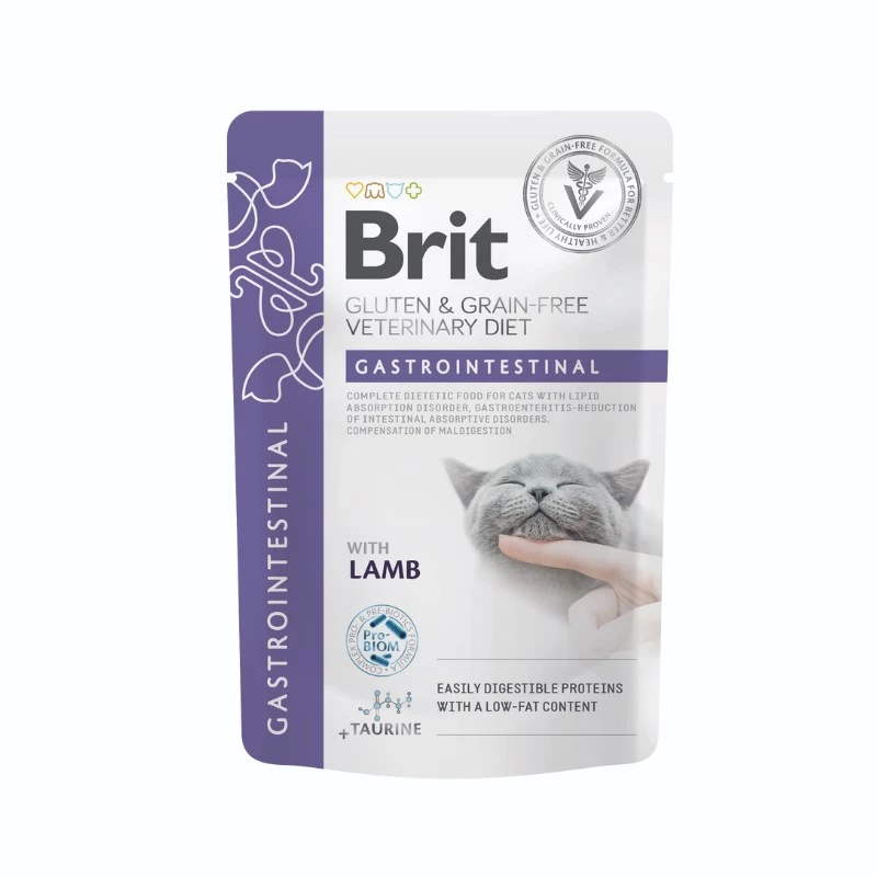 BRIT Veterinary Gastrointestinal Lamb - märkäruoka kissoille - 12x85g