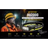 Otsalamppu Nitecore HU2000, 10 LEDiä, USB-ladattava litiumioniakku, alumiini+polykarbonaatti, IP68 vesitiivis