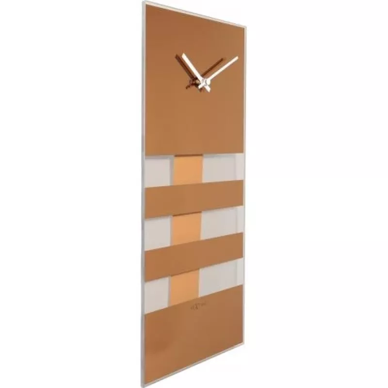 NeXtime seinäkello 2855co Bold Stripes, 38x19 cm, seinäkello, kupari