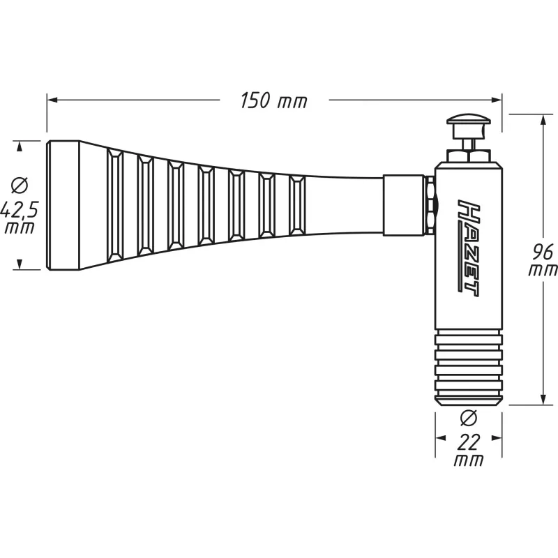 HAZET Turbo puhalluspistooli 9040T-1 musta/sininen pyörrepuhallussuuttimella (9040T-1)