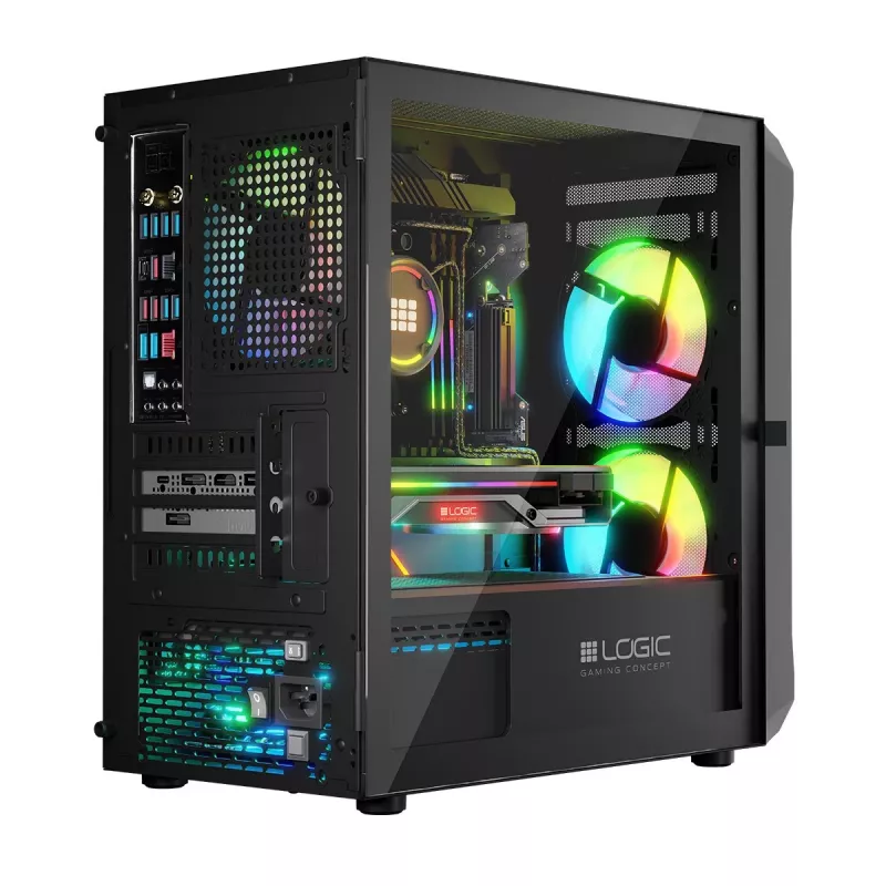 Tietokonekotelo Logic Concept Portos Mini ARGB Micro ATX musta
