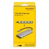 USB-C-keskitin DELOCK 64323 — USB 3.2 Gen 2 Type-C-isäntä, HDMI + 2× USB-A + 2× USB-C, 10 Gbit/s, harmaa