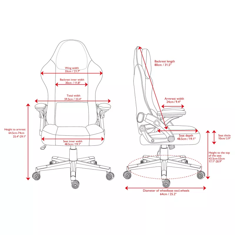 Deltaco DC130 pelituoli Soft Woven Mesh musta (GAM-180)