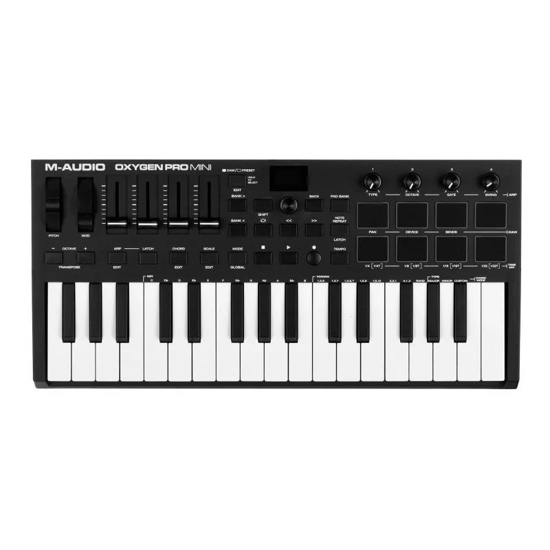 M-AUDIO Oxygen Pro Mini MIDI-kosketinsoitin 32 kosketinta USB musta