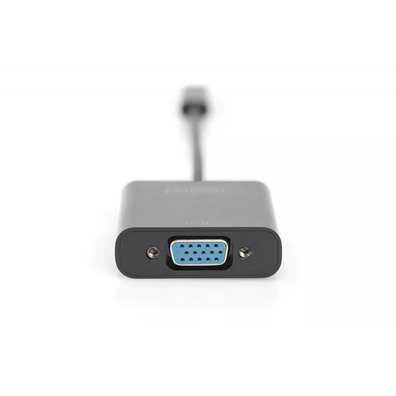 DIGITUS DA-70853 USB-C - VGA-sovitin, Full HD 1080p, musta