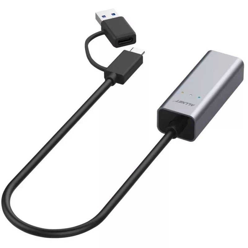 Ethernet-sovitin ALLNET ALL-NC-2.5G-USBC_A USB 3.0 Type-C & Type-A 2,5 Gbps Multi-Gigabit LAN