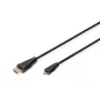 Digitus ASSMANN - HDMI-kaapeli Ethernetillä - 19 pin micro HDMI Type D uros HDMI uros - 1 m - kolmoiseristys - musta (AK-330115-010-S)