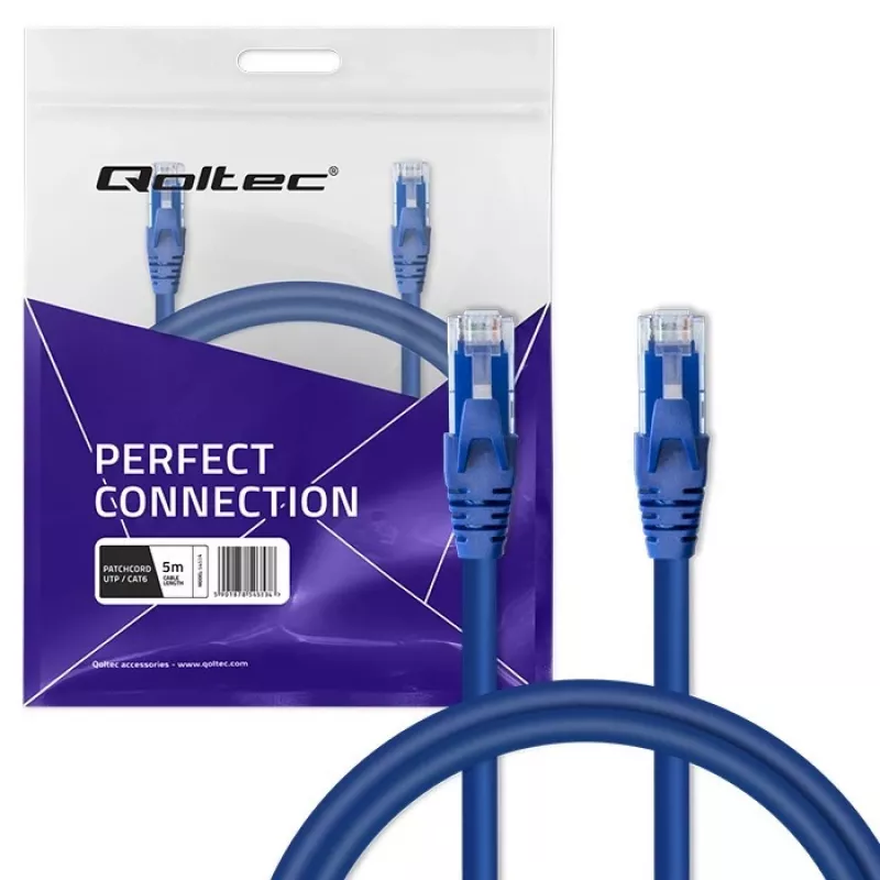 Verkkokaapeli QOLTEC 54534 2xRJ45 UTP CAT6 5m musta