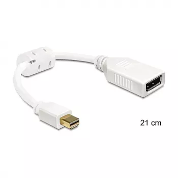 DisplayPort-kaapeli DeLOCK 65427 Mini DisplayPort 0,21 m valkoinen