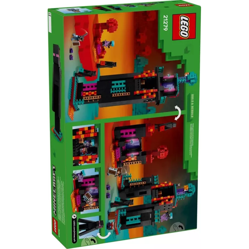 Rakennuslelu LEGO Minecraft setti 21279 Enderman-torni, 867 osaa, 2 minifiguuria, 450 mm korkeus