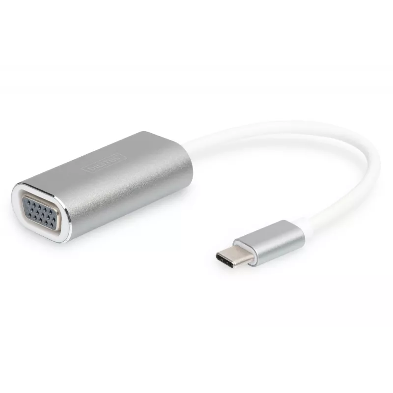 DIGITUS DA-70837 VGA-sovitin 1080p FHD – USB 3.0 Type-C, alumiini