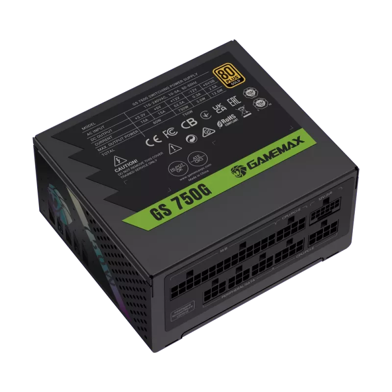 Gamemax-virtalähde, 80 PLUS, Gold | GS 750G | 750 W