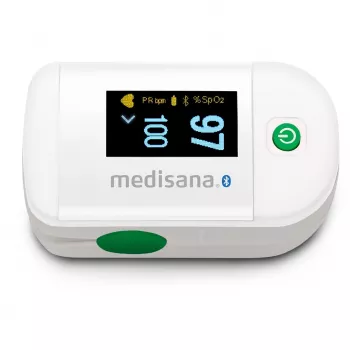 Medisana PM 100 Connect -pulssioksimetri, harmaa/valkoinen