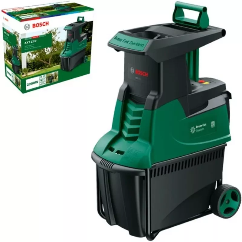 Hiljainen silppuri AXT 22 D, leikkuuterä vihreä/musta, 2 200 wattia