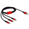 DeLOCK - kaapeli vain lataukseen - Lightning / USB - USB (M) – Micro-USB Type B, Lightning, USB-C (M) - 1,0 m - suojattu - musta (85892)