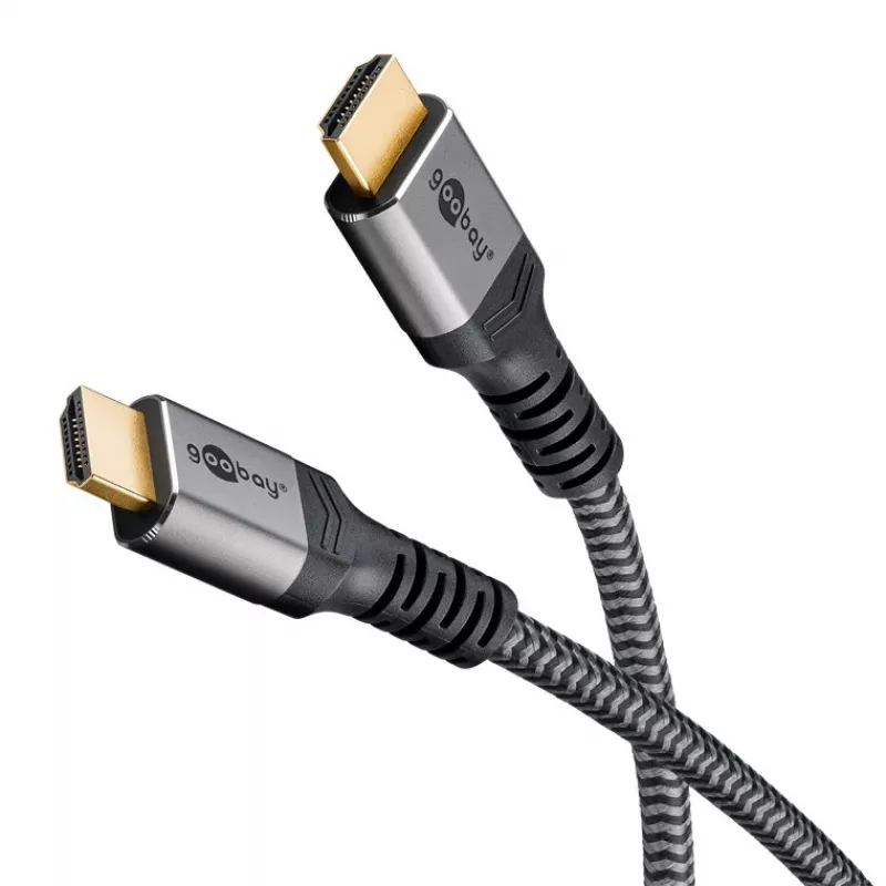 Plus High-Speed-HDMI-kaapeli Ethernetillä, 4K @ 60Hz (harmaa, 15 metriä)