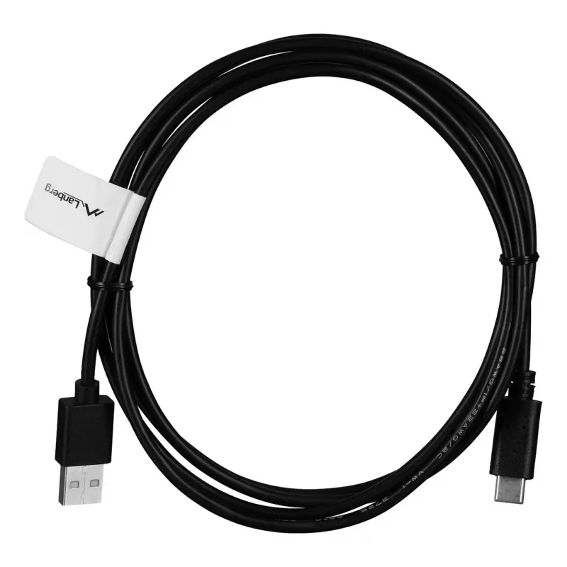 USB-A–USB-C-kaapeli LANBERG CA-USBO-20CU-0018-BK — USB 2.0, 1,8 m, musta