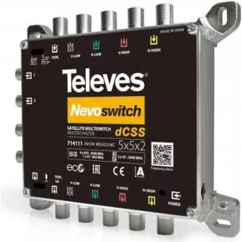 Multiswitch Televes MSU5216C 5 in 2x16 dCSS — multiswitch satelliitti- ja maanpäälliseen jakeluun