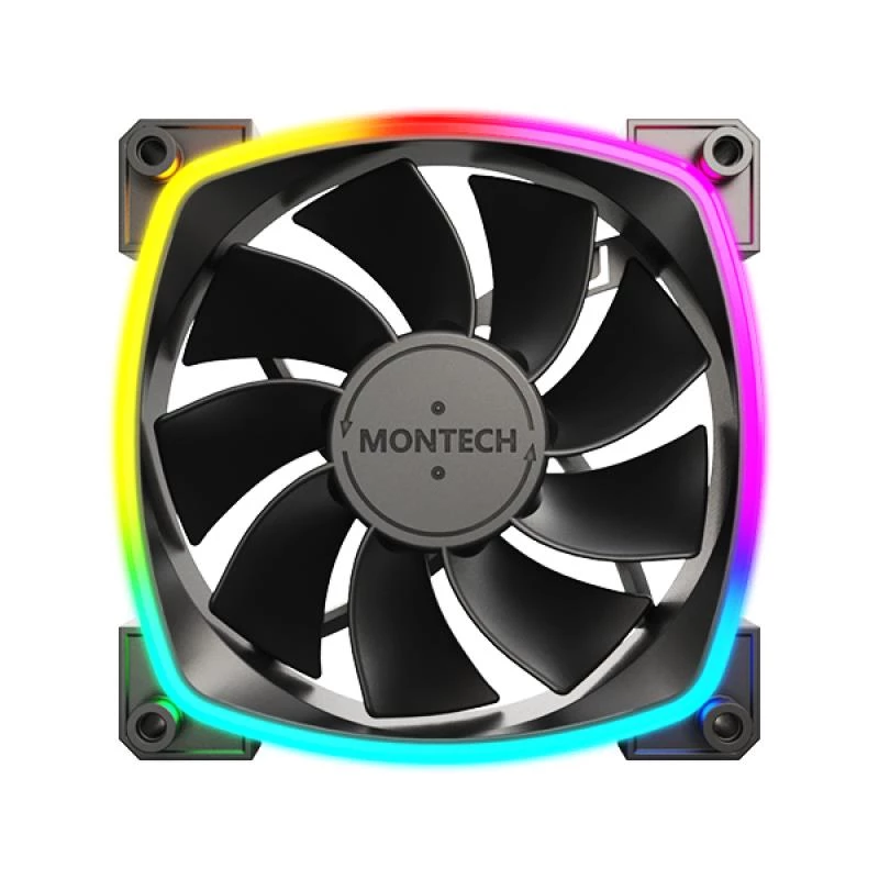 Montech RX120 PWM tietokonekotelon tuuletin 12 cm musta 3 kpl