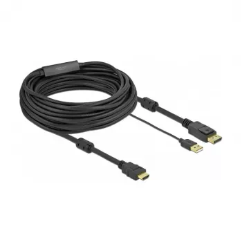 Videokaapeliadapteri DeLOCK 85968 10 m HDMI Type A DisplayPort USB Type A musta