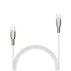 USB-punottu kaapeli FIXED FIXDB-CC12-WH 100W, valkoinen, kestävä punos, tiedonsiirto ja virransyöttö