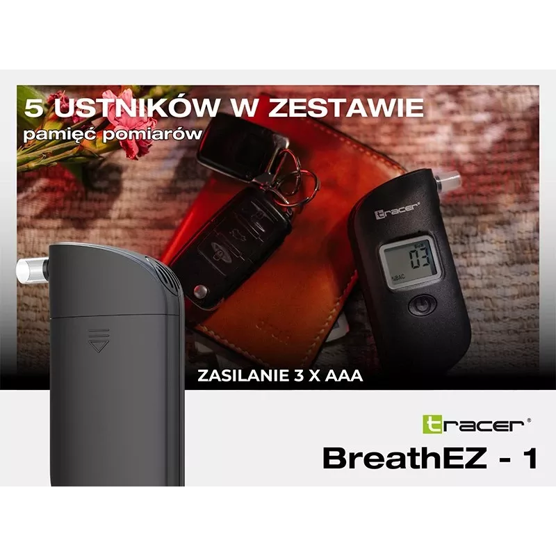 Tracer BreathEZ-1 puolijohdealkometri, musta