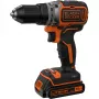 Black & Decker BL186K-QW akkuporakone-ruuvinväännin, 18 V, 1,5 Ah Li-ion-akku, 2 vaihdetta, 1650 kierr./min, 52 Nm, kotelolla, musta/oranssi