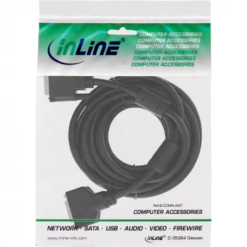 InLine DVI-D-kaapeli 24+1 M/F, Dual Link, 2 ferriittisydäntä, 3 m