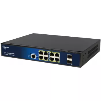 Hallittava 10 portin PoE-kytkin ALLNET ALL-SG8610PMJ 8 PoE+-portilla ja 2 uplink-portilla