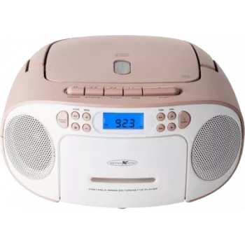 Reflexion RCR2260 kannettava CD-soitin (boombox), valkoinen/pinkki