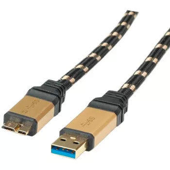 ROLINE Gold USB 3.0 -kaapeli, USB A -pistoke - USB 3.0 Micro B -pistoke 2,0 m (11.02.8879)
