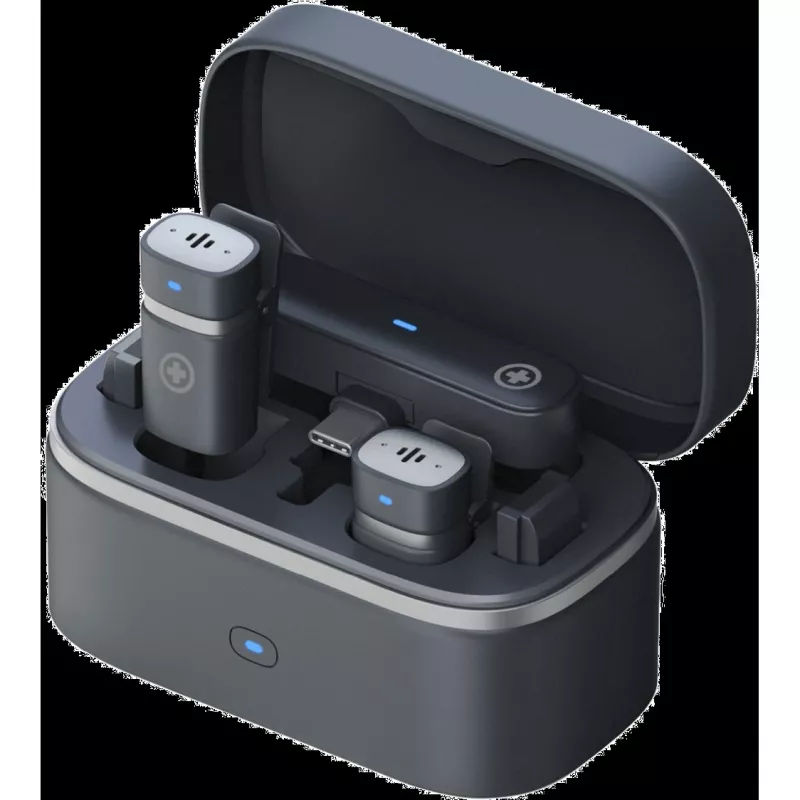 Langaton mikrofonisetti Plusonic PS-TDS9 USB-C-, Lightning- ja 3,5 mm liitännöillä