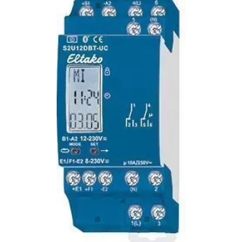 2-kanavainen ajastin Eltako S2U12DBT-UC 230V Bluetooth — ohjelmoitava kytkentärele
