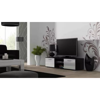 Cama TV-taso SOHO 140 musta/valkoinen kiiltävä