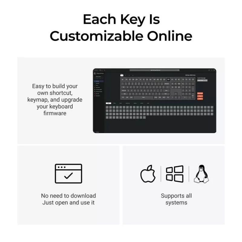 Mekaaninen näppäimistö Keychron Q6 Max QMK VIA Gateron Jupiter -kytkimillä, full-size-asettelu