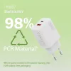 AC sisäkäyttöön USB GaN -laturi DIGITUS DA-10301 — 30W, 1× USB-C, 1× USB-A, 100–240V, valkoinen